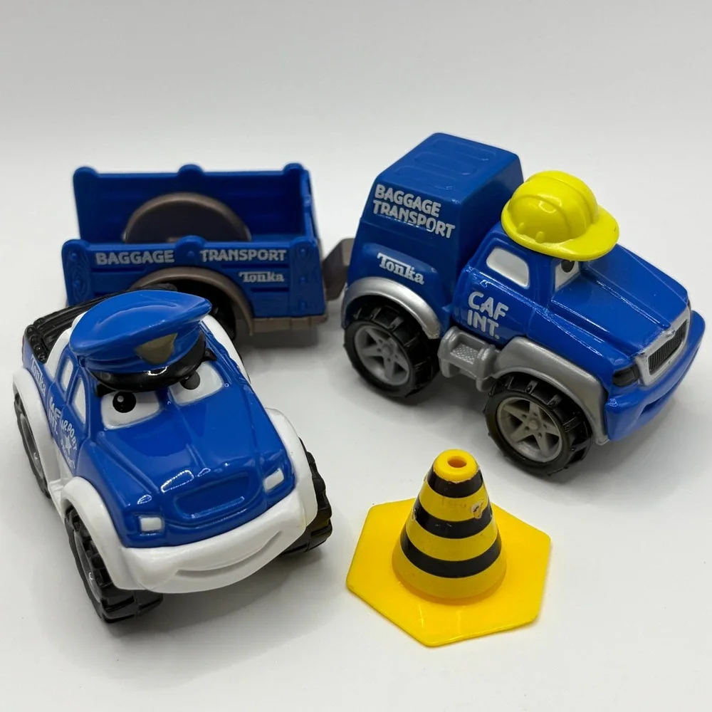 Tonka Maisto Airport Security Baggage Transport Truck Set Blue Kids Toy Vehicles